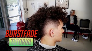 PATRICK MAHOMES HAIRCUT TUTORIAL BURSTFADE W CURLY TOP [upl. by Seel]