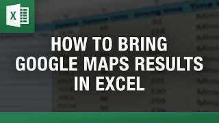 Google Maps Driving Distance Calculator in Excel [upl. by Kinchen404]