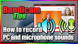 How to record computer and microphone sounds  Bandicam Screen Recorder [upl. by Downing]