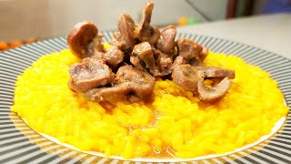 Risotto alla Milanese con Rognoncino Trifolato wow [upl. by Marylinda]