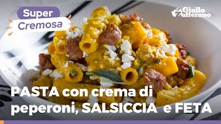 PASTA CREMOSA con PEPERONI SALSICCIA e FETA facile e veloce [upl. by Einnep]