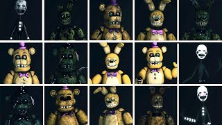 FNaF Golden Ones  Characters Appearance Timeline Series Backstage Animation [upl. by Caprice137]