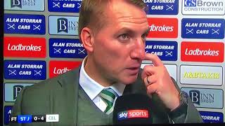 Brendan Rodgers Interview After celtic Go unbeaten for 63 Matches With 40 Win  St Johnstone [upl. by Iew]