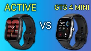 Amazfit Active vs Amazfit GTS 4 Mini  Full Specs Compare Smartwatches [upl. by Hadias]