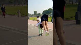 Unique backflip action acrobatics gymnast stunt action backflip couplegoals viralshorts [upl. by Aloke]