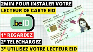 2MIN POUR INSTALLER 1 LECTEUR DE CARTE D’IDENTITÉ ÉLECTRONIQUE EID LOGICIEL EID BELGIQUE [upl. by Eiclud]