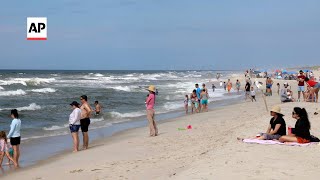 New York state using drones to spot sharks near beaches [upl. by Eedeed]