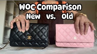 Comparison Chanel CC Turnlock Classic Wallet on Chain 24K vs Old WOC  Chanel LV [upl. by Nyssa]