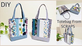 端切れが大活躍するトートバッグHow To Make Totebag Using Scraps Easy Sewing TutorialsDiy [upl. by Mayce]