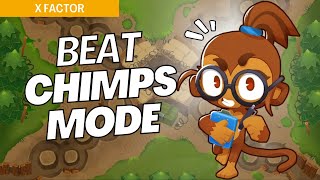 How to Beat CHIMPS Mode Hard on XFactor  BTD6 Strategy [upl. by Eisoj160]