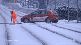 Schneefall in Wien 08012017 snow in Vienna [upl. by Enilesor]