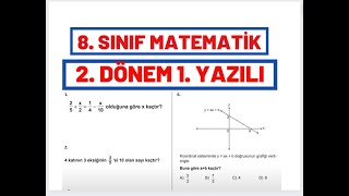 8 Sınıf Matematik 2 Dönem 1 Yazılı Soruları [upl. by Waldos809]