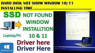 windows 10 installation ssd not detected  driver missing during windows installation [upl. by Juback829]