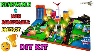 DIY KIT FOR RENEWABLE ENERGY AND NON RENEWABLE ENERGY  WORKING MODEL  PROJECT SOLUTION [upl. by Nylhtak51]