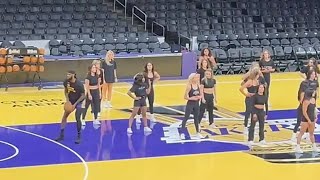 LeBron James Refuses To Let Lakers Cheerleaders Distract Him While Practicing [upl. by Aicilf]