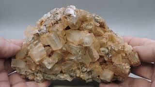 Large calcite crystal cluster in 2 generations from France – large cabinet size [upl. by Emya]