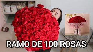 100 ROSAS  UNA PERSONA  UN RAMO  ¿CÓMO HACER UN RAMO DE 100 ROSAS [upl. by Sihtam]