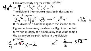 Division of Polynomials and Long Division the Basics and an Example [upl. by Uamak]