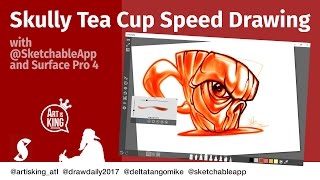 Skully Cup Speed Drawing w Sketchable App [upl. by Ydda889]