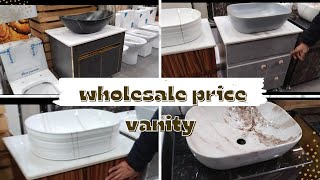 Wholesale price Bathroom vanityLed mirrorCabinetTable top imported designer basin amp sanitary ware [upl. by Durante181]