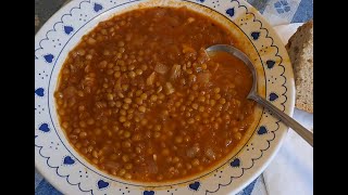 TRADITIONAL GREEK BROWN LENTIL SOUP Φακες [upl. by Atinnek]