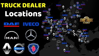 Truck Dealer Locations  Euro Truck Simulator 2  Locations of Truck Dealerships [upl. by Luthanen332]