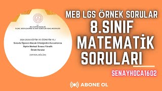 MEB LGS MATEMATİK ÖRNEK SORULAR 2 [upl. by Irvin]