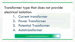 Transformer type that does not provide electrical isolation [upl. by Swisher]