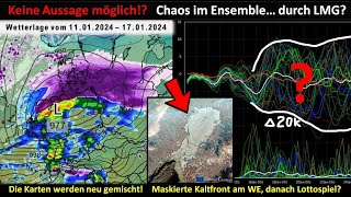 UPDATE Keine Aussage möglich Chaos im Ensemble durch LuftmassengrenzeTrend Update LMG [upl. by Esserac]