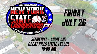 NYS 2024 Little League Tournament  Semifinals  Game One [upl. by Merline]