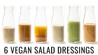 6 VEGAN SALAD DRESSINGS  with OILFREE options 👌🏻 [upl. by Lukash]