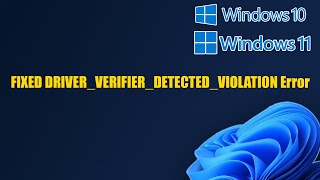 FIXED DRIVERVERIFIERDETECTEDVIOLATION Error In Windows 1110 [upl. by Cairns255]