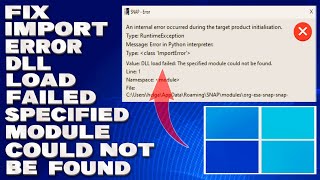 How To Fix ImportError DLL Load Failed The Specified Module Could Not Be Found Solution [upl. by Poul]