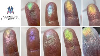 Clionadh Cosmetics Series 2 Iridescent Multichromes Swatches MACRO shorts [upl. by Elahcim]