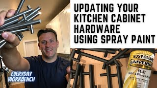 How to easily update your kitchen cabinet hardware for under 20 Spray paint your kitchen hardware [upl. by Gokey]