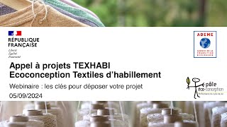 Webinaire AAP TEXHABI  EcoConception Textile [upl. by Leirej]