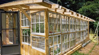 DIY UpCycled Greenhouse  Start to Finish [upl. by Akiria]