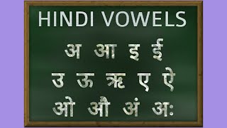 Hindi Vowels Pronunciation  Learn Hindi Alphabets [upl. by Ocsecnarf]