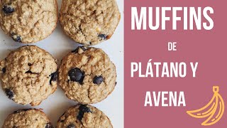 MUFFINS DE AVENA Y PLÁTANO  SÓLO 6 INGREDIENTES  RECETAS PARA LA CUARENTENA [upl. by Annaerda769]