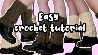 how to crochet leg warmers  easy crochet tutorial [upl. by Aneed]