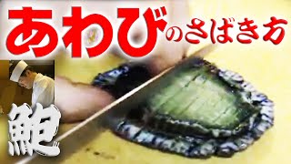 活きた【鮑】あわびのさばき方（abalone）刺身・バター焼編 [upl. by Clotilda]