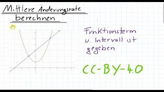 Berechnung der mittleren Änderungsrate Funktion und Intervall gegeben [upl. by Ralyt]