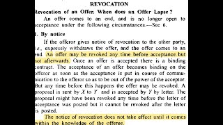 Chapter 2 Communication of Offer amp Acceptance Option Revocation [upl. by Tice]