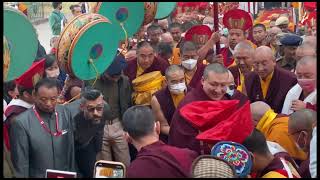 HHThe 17th Gyalwa Karmapa Trinley Thaye Dorje arrived in Bodhgaya [upl. by Irak847]