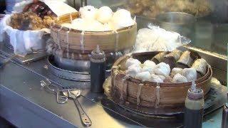 Hong Kong Street Food Dim Sum Stall in Mong Kok Kowloon [upl. by Ynnub965]