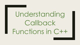 Understanding Callback Functions in C [upl. by Katherine]