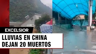 Intensas Lluvias en China dejan 20 muertos y decenas de desaparecidos [upl. by Tailor]