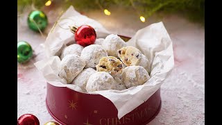 Cranberry Orange Snowball Cookies Recipe [upl. by Juline]