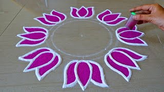 Easy amp Beautiful New Year Rangoli Designs  Sankranthi Muggulu Designs  Easy Pongal Kolam Designs [upl. by Cathrine]