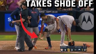 Umpire EJECTS Jose Altuve For Taking His Shoe Off [upl. by Ariajaj598]